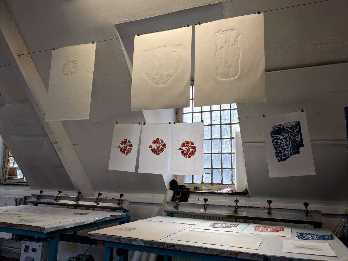 Vue d'exposition à l'Abbaye de La Cambre, école d'Arts visuels